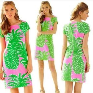 Lilly Pulitzer Pink and Green Sheath Mini Dress